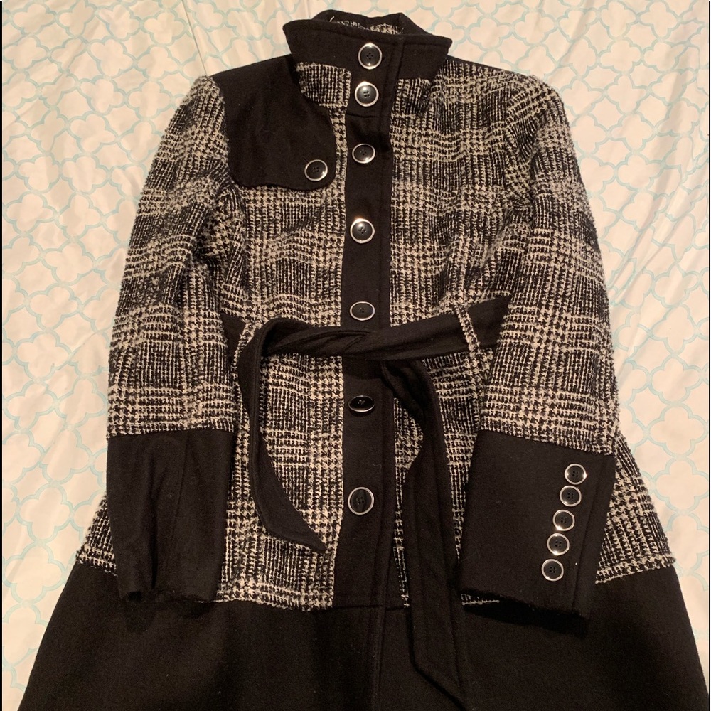 Black Rivet Pea Coat